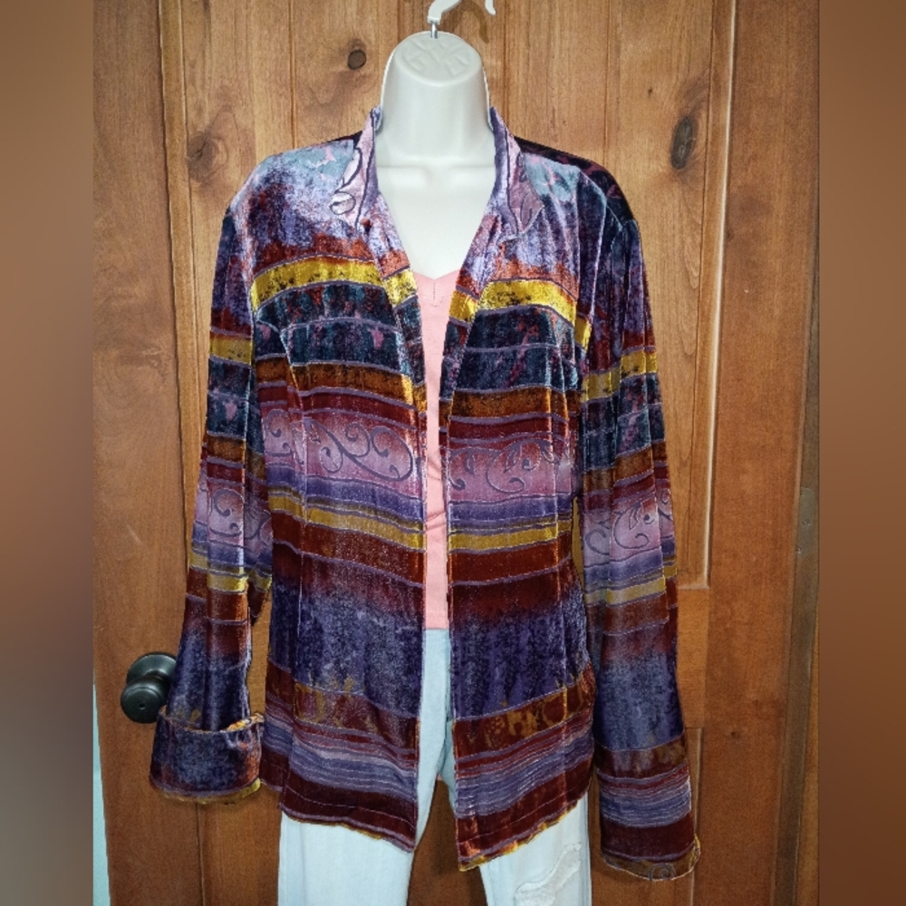 Vintage Coldwater Creek Vintage Multicolor Velvet Blazer